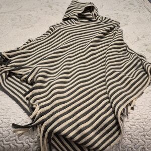 Striped Hooded Poncho